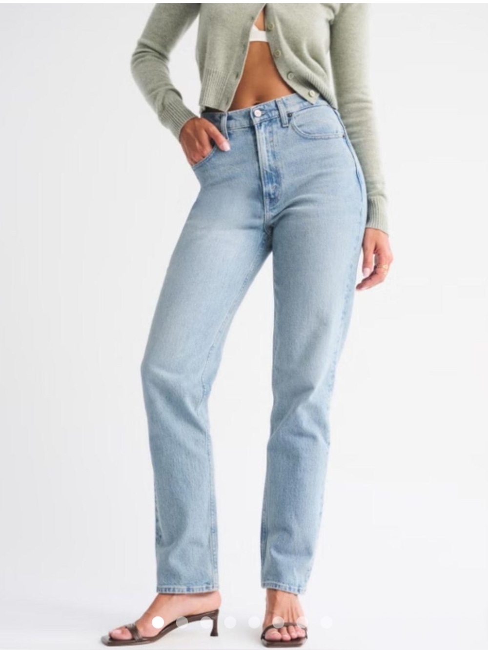Abercrombie & Fitch The 90’s Straight Ultra High Rise Curve Love Blue Size 29 8R
